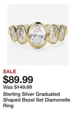 TSC Stores Sterling Silver Graduated Shaped Bezel Set Diamonelle Ring offer