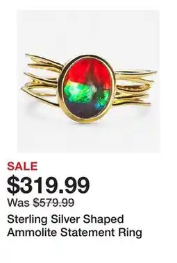 TSC Stores Sterling Silver Shaped Ammolite Statement Ring offer