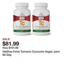 TSC Stores VitaTree Forte Turmeric Curcumin Vegan Joint 60-Day offer