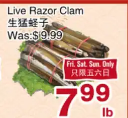 First Choice Supermarket Live Razor Clam offer