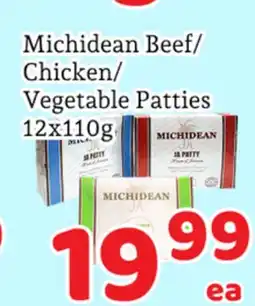 Fresh Value Michidean Beef/Chicken/Vegetable Patties offer