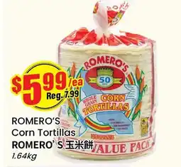 Btrust Supermarket ROMERO'S Corn Tortillas offer