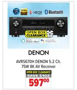 2001 Audio Video AVRS670H DENON 5.2 Ch. 75W 8K AV Receiver offer