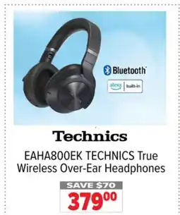 2001 Audio Video EAHA800EK TECHNICS True Wireless Over-Ear Headphones offer