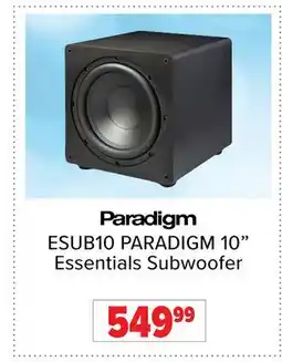 2001 Audio Video ESUB10 PARADIGM 10 Essentials Subwoofer offer