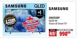 2001 Audio Video QN65Q8F 65 SAMSUNG QLED 4K Vision AI Smart TV offer