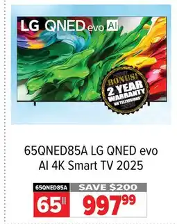 2001 Audio Video 65QNED85A LG 65 QNED evo AI 4K Smart TV 2025 offer