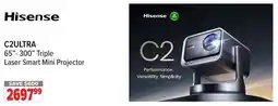 2001 Audio Video C2ULTRA Hisense 65-300 Triple Laser Smart Mini Projector offer
