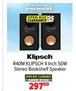 2001 Audio Video R40M KLIPSCH 4 Inch 50W Stereo Bookshelf Speaker offer