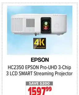 2001 Audio Video HC2350 EPSON Pro-UHD 3-Chip 3 LCD SMART Streaming Projector offer