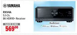 2001 Audio Video RXV4A YAMAHA 5.1-Ch. 8K HDR10+ Receiver offer