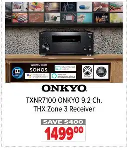 2001 Audio Video TXNR7100 ONKYO 9.2 Ch. THX Zone 3 Receiver offer