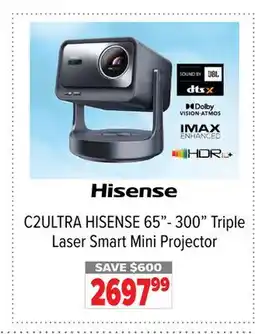 2001 Audio Video C2ULTRA HISENSE 65- 300 Triple Laser Smart Mini Projector offer