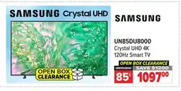 2001 Audio Video UN85DU8000 85 SAMSUNG Crystal UHD 4K 120Hz Smart TV offer