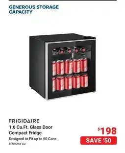 Visions Electronics FRIGIDAIRE 1.6 Cu. Ft. Glass Door Compact Fridge offer