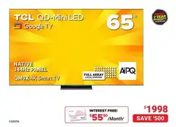 Visions Electronics TCL NATIVE 144Hz PANEL 65 QM9K 4K Smart TV offer