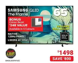 Visions Electronics SAMSUNG 65 QLED THE FRAME 4K SMART TV offer
