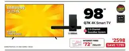 Visions Electronics NATIVE 120Hz PANEL 2.0-Channel Soundbar System 98 Q7K 4K Smart TV offer