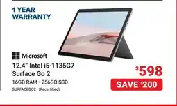 Visions Electronics Microsoft 12.4 Intel i5-1135G7 Surface Go 2 offer
