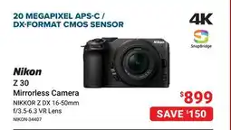 Visions Electronics Nikon Z 30 Mirrorless Camera offer