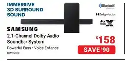 Visions Electronics SAMSUNG Powerful Bass 2.1-Channel Dolby Audio Soundbar System offer