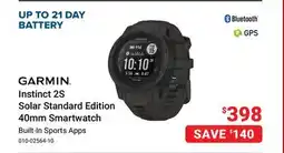 Visions Electronics Garmin Instinct 2S Solar Standard Edition 40mm Smartwatch offer