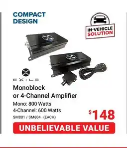 Visions Electronics EXILA Monoblock or 4-Channel Amplifier offer