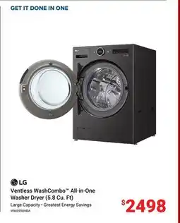 Visions Electronics LG Ventless WashCombo All-in-One Washer Dryer (5.8 Cu. Ft) offer