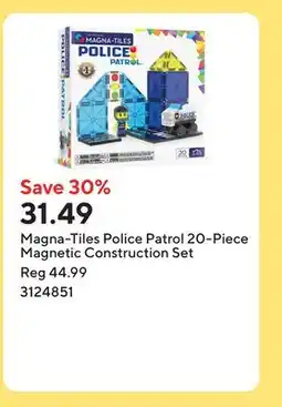 Staples Magna-Tiles Police Patrol 20-Piece Magnetic Construction Set offer