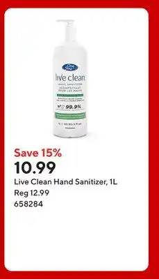 Staples Live Clean Hand Sanitizer offer