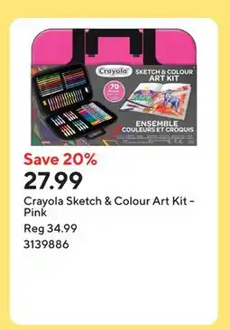 Staples Crayola Sketch & Colour Art Kit - Pink offer