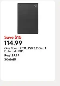 Staples One Touch 2 TB USB 3.2 Gen 1 External HDD offer