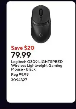 Staples Logitech G309 LIGHTSPEED Wireless Lightweight Gaming Mouse - Black offer