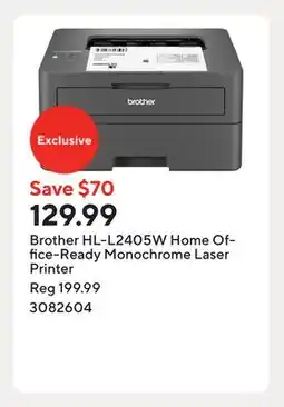 Staples Brother HL-L2405W Home Office-Ready Monochrome Laser Printer offer