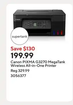 Staples Canon PIXMA G3270 MegaTank Wireless All-in-One Printer offer