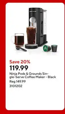 Staples Ninja Pods & Grounds Single-Serve Coffee Maker - Black offer