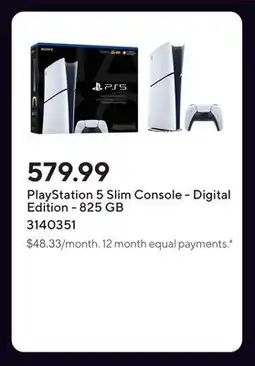 Staples PlayStation 5 Slim Console - Digital Edition - 825 GB offer