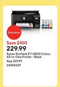 Staples Epson EcoTank ET-2800 Colour All-in-One Printer - Black offer