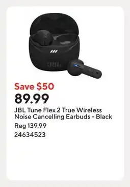 Staples JBL Tune Flex 2 True Wireless Noise Cancelling Earbuds - Black offer