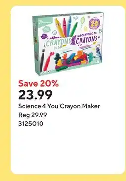 Staples Science 4 You Crayon Maker offer
