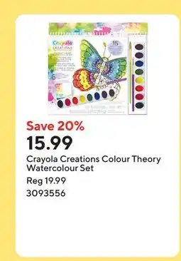 Staples Crayola Creations Colour Theory Watercolour Set offer