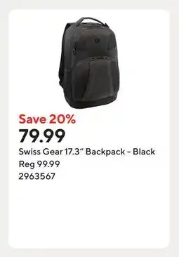 Staples Swiss Gear 17.3 Backpack - Black offer