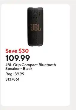 Staples JBL Grip Compact Bluetooth Speaker - Black offer