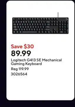 Staples Logitech G413 SE Mechanical Gaming Keyboard offer