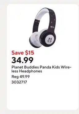 Staples Planet Buddies Panda Kids Wireless Headphones offer