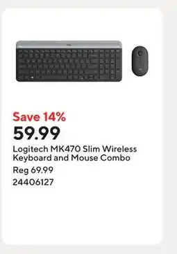 Staples Logitech MK470 Slim Wireless Keyboard and Mouse Combo offer