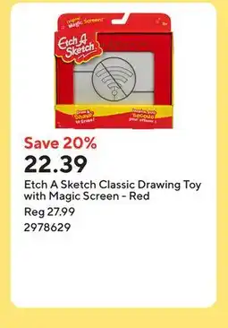 Staples Etch A Sketch Classic Drawing Toy with Magic Screen - Red offer