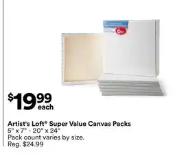 Michaels Artist's Loft Super Value Canvas Packs offer