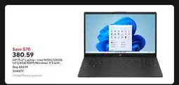 Staples HP 15.6 Laptop - Intel N100/128GB UFS/4GB RAM/Windows 11 S with 1-year of Microsoft 365 offer