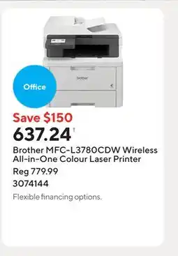 Staples Brother MFC-L3780CDW Wireless All-in-One Colour Laser Printer offer
